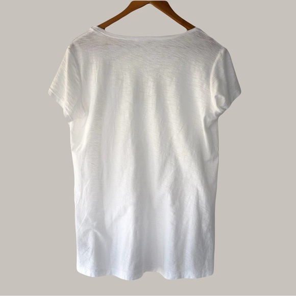 James Perse Women's Top Cotton Modal Slub Deep Scoop Neck Cap Sleeve T-Shirt - Picture 2 of 6